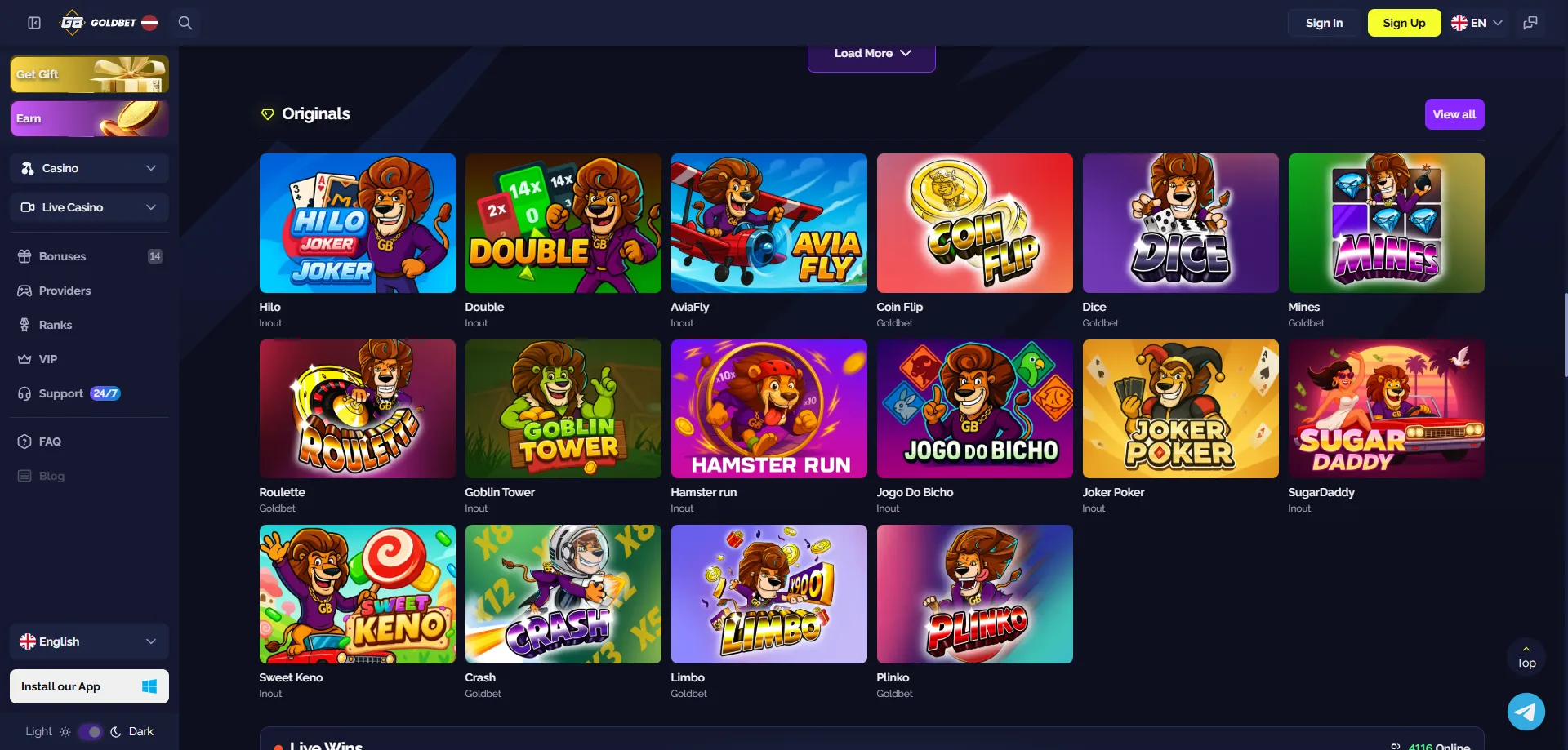 Слот машини и казино игри в Goldbet Casino онлайн